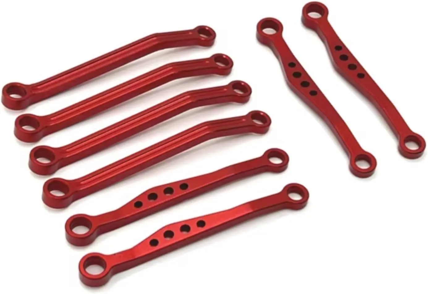for Wpl C64 C64-1 1/16 Metal for Chassis Link Rod Pull Rod Set Black for Silver Red Optional RC Car Upgrade Parts Accessories Upgrade Replacement RC Car DIY Parts(Red)