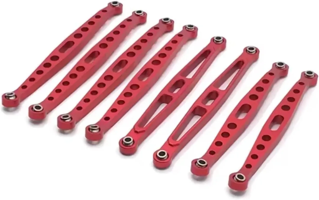 for ZP1001 1002 1003 1004 1/10 Metal Connecting Pull Rod Links Suitable Remote Control for Climbing Car Upgrade Parts Parts Replacement RC Car Upgrade Part(Red)