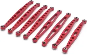 for ZP1001 1002 1003 1004 1/10 Metal Connecting Pull Rod Links Suitable Remote Control for Climbing Car Upgrade Parts Parts Replacement RC Car Upgrade Part(Red)