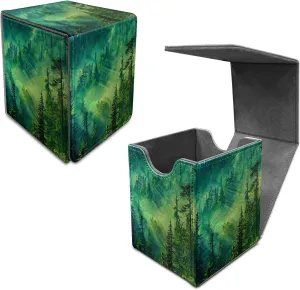Forest Deck Box, MTG Commander Case for Trading Cards, 100  Sleeved With PU Leather Magnetic Storage Box for TCG CCG Magic