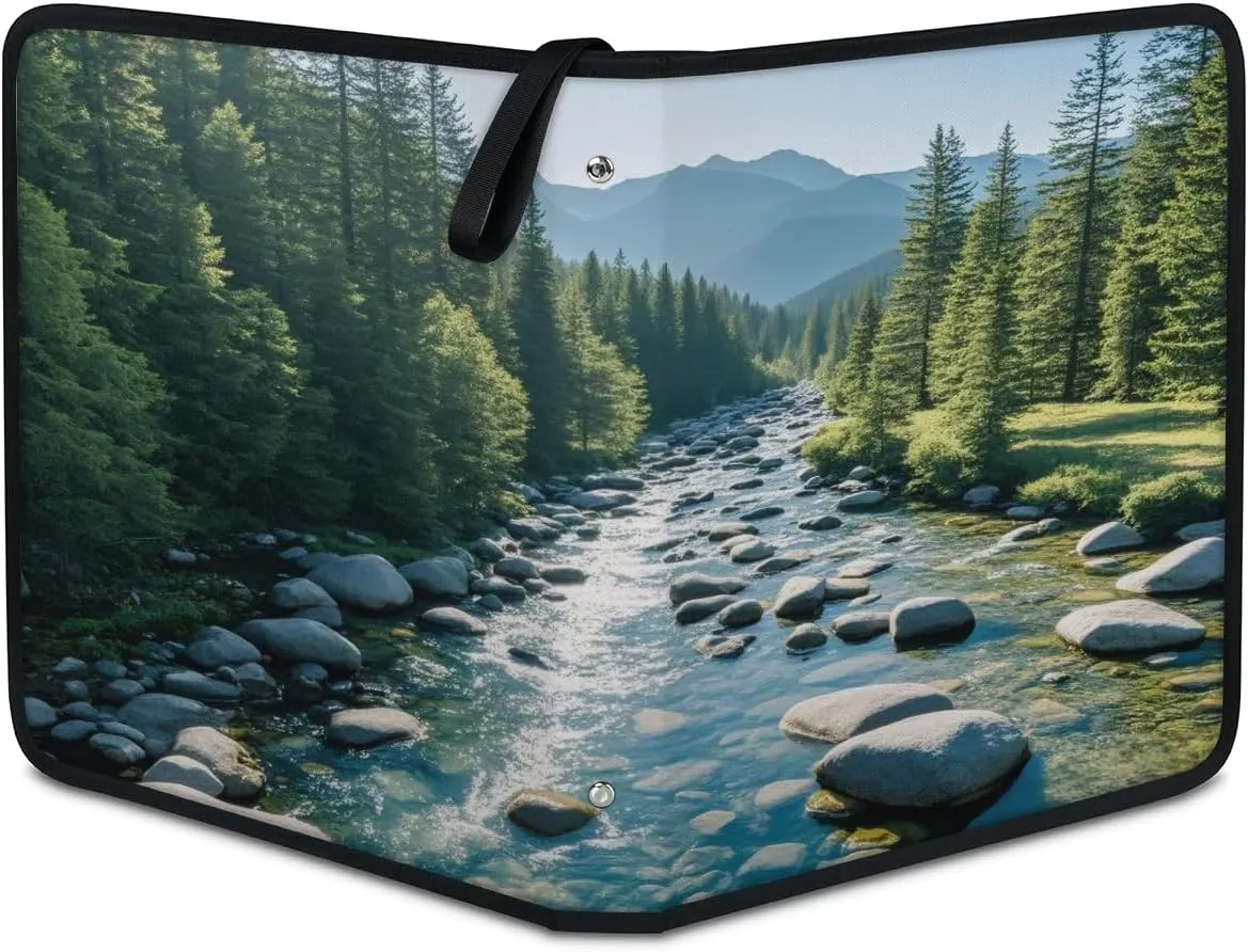 Forest River 3 Ring Trading Zipper Binder Strap, Trading Card Binder 4 Pocket, 400 Pockets Card Holder with 50 Removable Sleeves for Game Cards