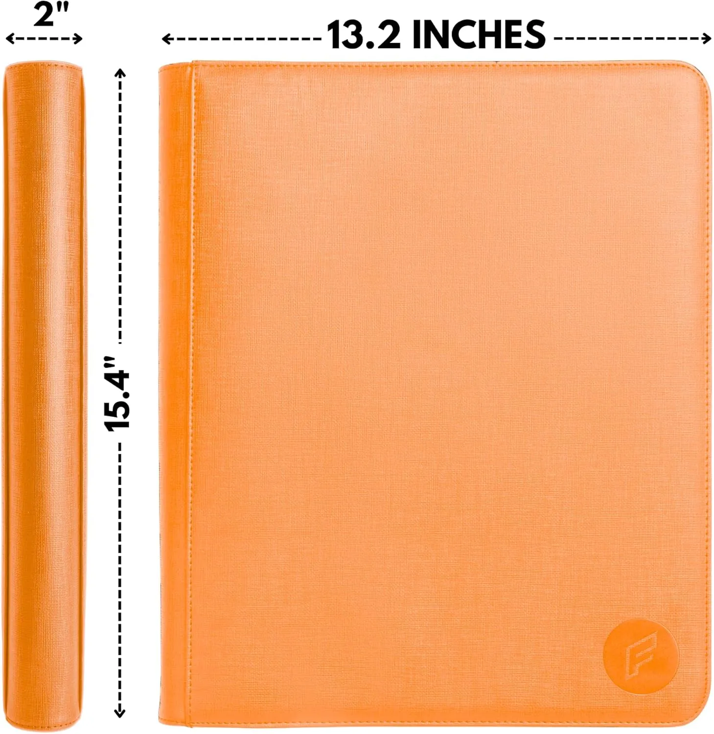 FORZAROCKET Toploader Binder, Holds 252 Cards in Toploaders, 8 Included, Waterproof PU Leather, Ringless Double-Sided Pages, Archival Safe Pockets, Pleasurable Inner Lining (9 Pocket, Orange)