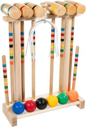 Framco Classic Amish Made Croquet Set Game- 6 Player- Durable Maple Hardwood- Solid Head