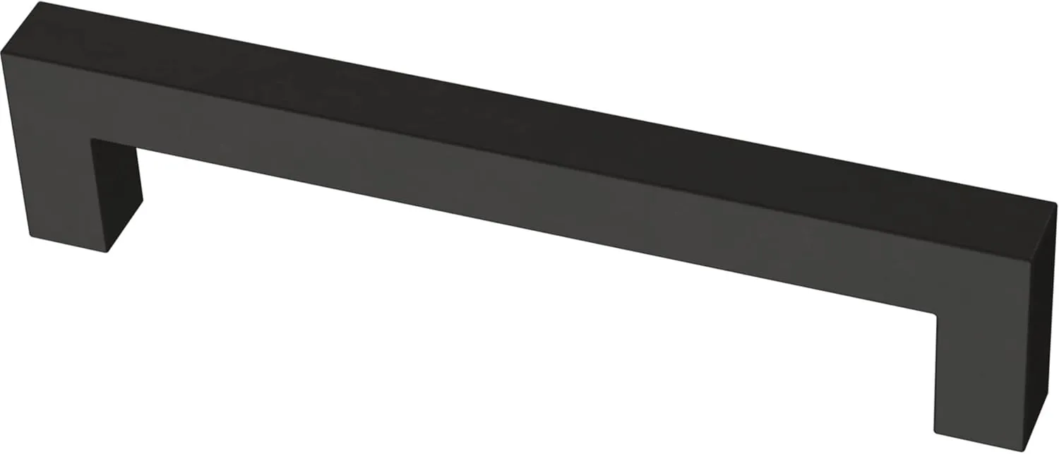 Franklin Brass Simple Modern Square (10-Pack) Cabinet Handles 5-1/16' Hole Center Matte Black Kitchen Drawer Pulls Dresser, Furniture Hardware P46646K-FB-B