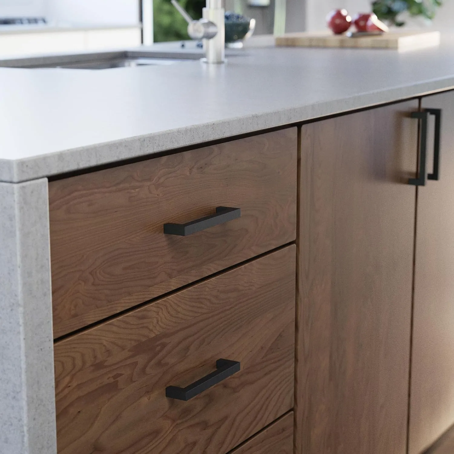 Franklin Brass Simple Modern Square (10-Pack) Cabinet Handles 5-1/16' Hole Center Matte Black Kitchen Drawer Pulls Dresser, Furniture Hardware P46646K-FB-B