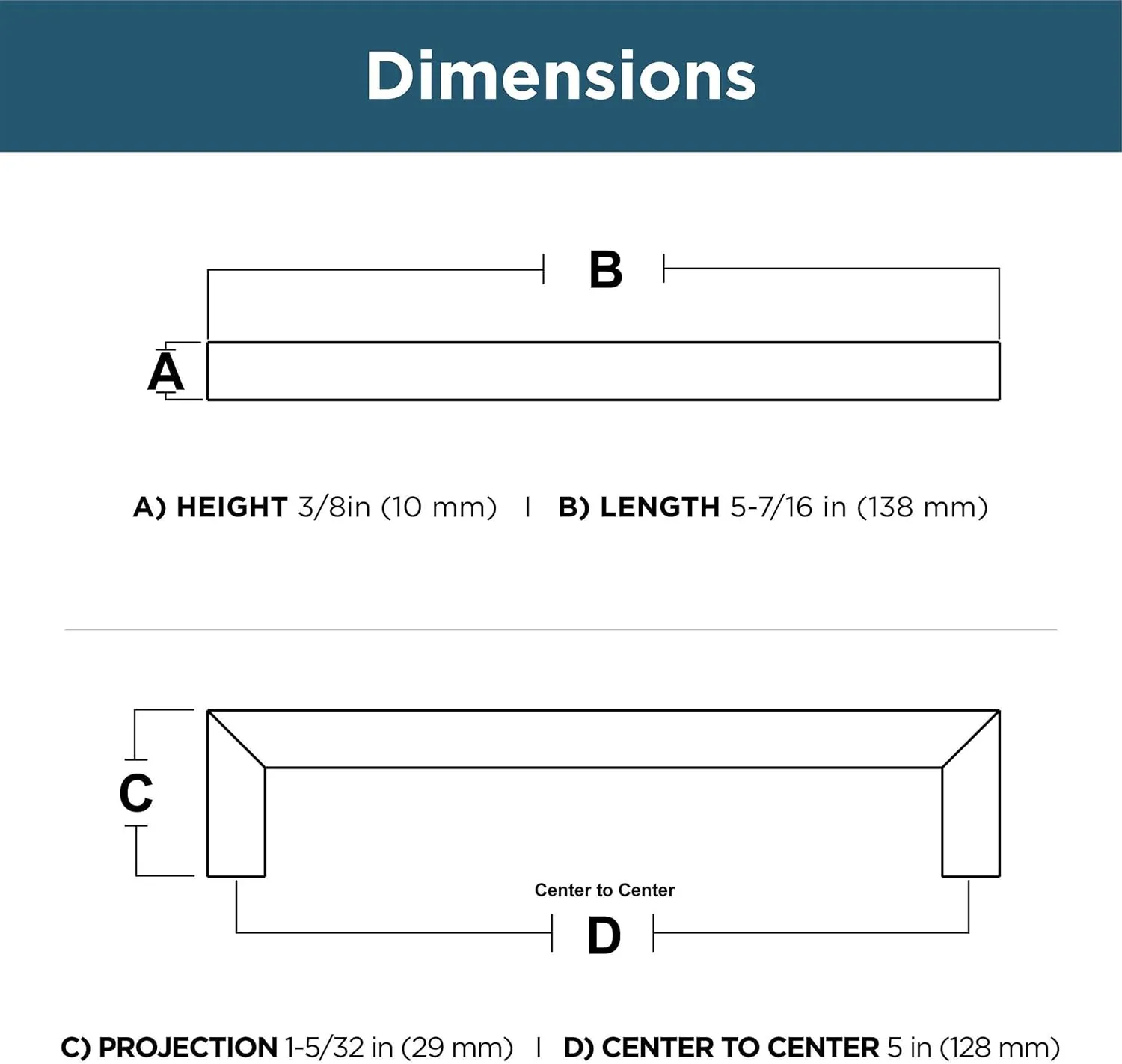 Franklin Brass Simple Modern Square (10-Pack) Cabinet Handles 5-1/16' Hole Center Matte Black Kitchen Drawer Pulls Dresser, Furniture Hardware P46646K-FB-B