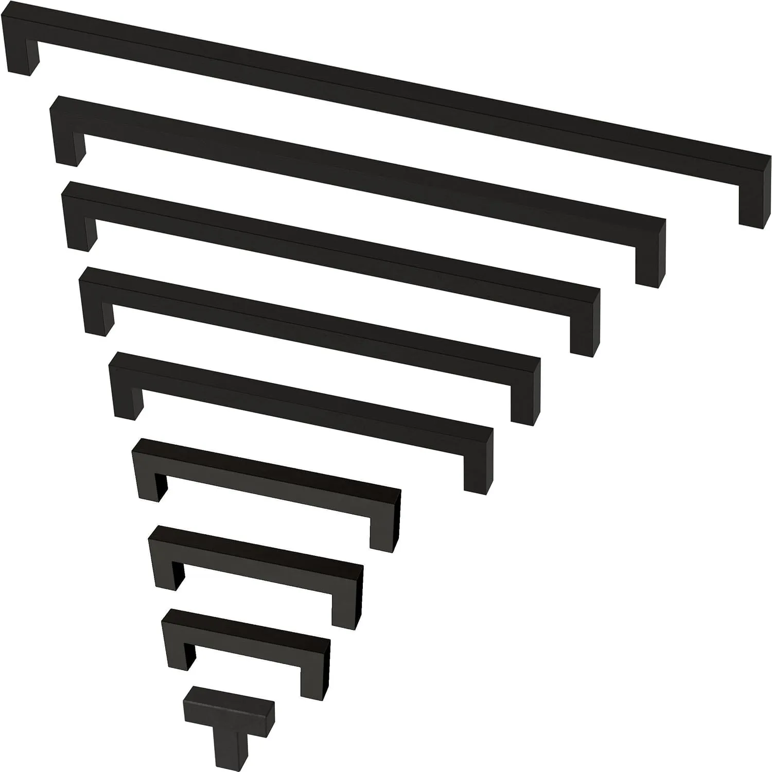 Franklin Brass Simple Modern Square (10-Pack) Cabinet Handles 5-1/16' Hole Center Matte Black Kitchen Drawer Pulls Dresser, Furniture Hardware P46646K-FB-B