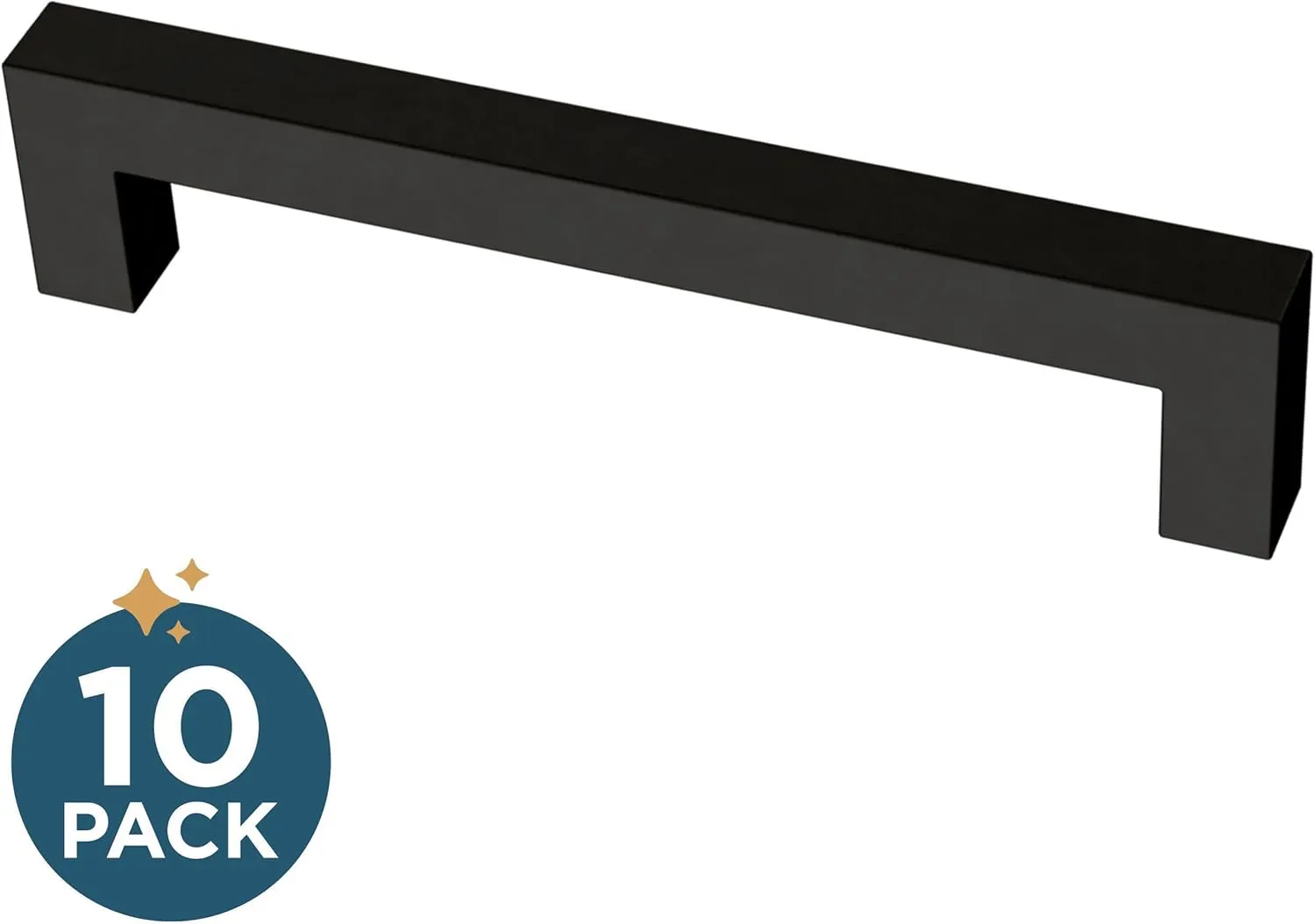 Franklin Brass Simple Modern Square (10-Pack) Cabinet Handles 5-1/16' Hole Center Matte Black Kitchen Drawer Pulls Dresser, Furniture Hardware P46646K-FB-B