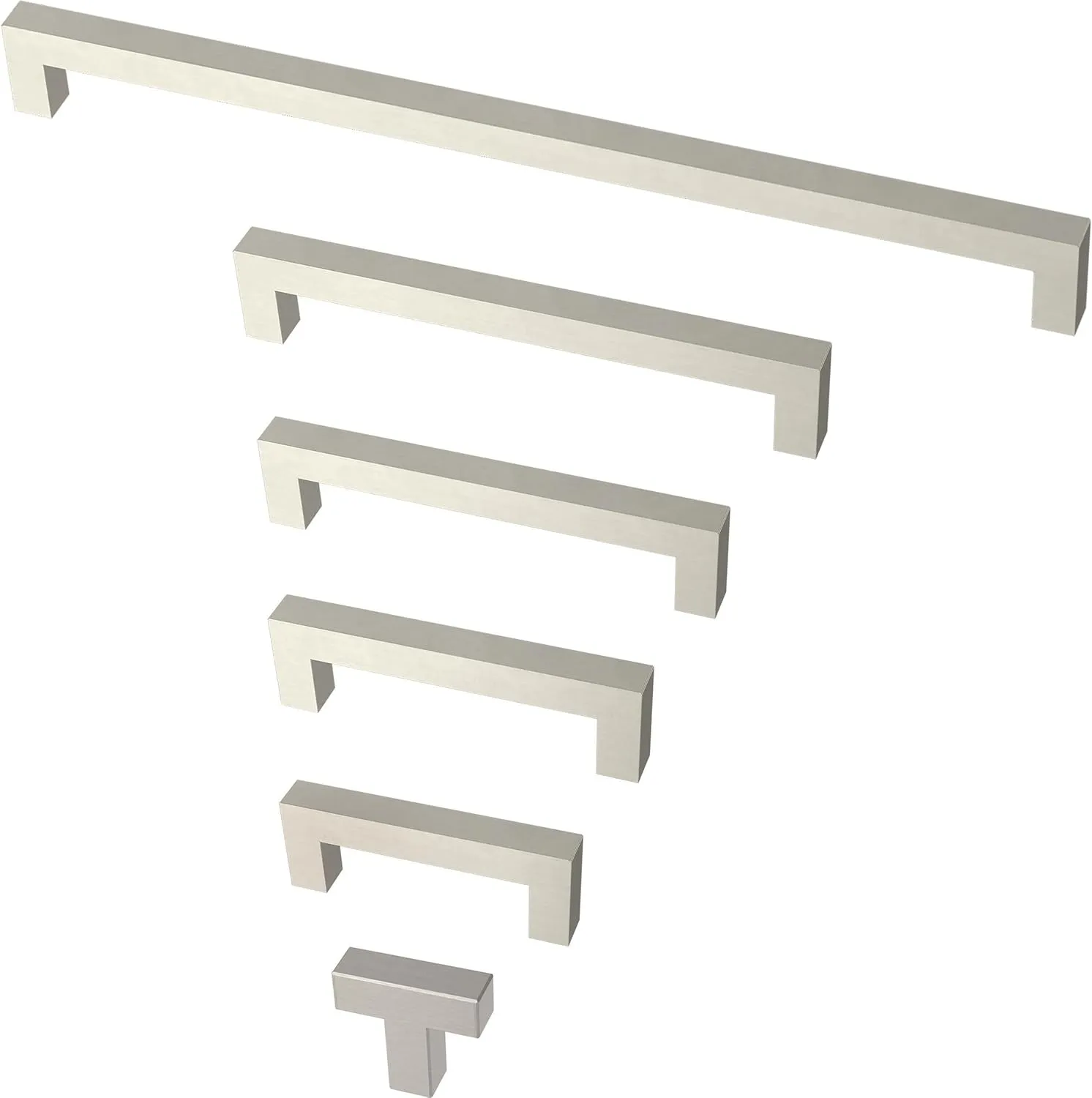 Franklin Brass Simple Modern Square (10-Pack) Cabinet Handles 5-1/16' Hole Center Stainless Steel Kitchen Drawer Pulls Dresser, Furniture Hardware P46646K-SS-B