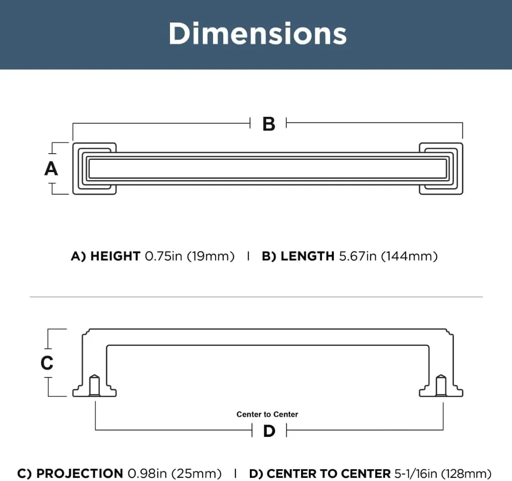 FRANKLIN BRASS Stepped (10-Pack) Cabinet Handles 5-1/16" Hole Center Pulls | Champagne Bronze Hardware Kitchen Door, Drawers, Dressers, Furniture P49582C-CZ-B