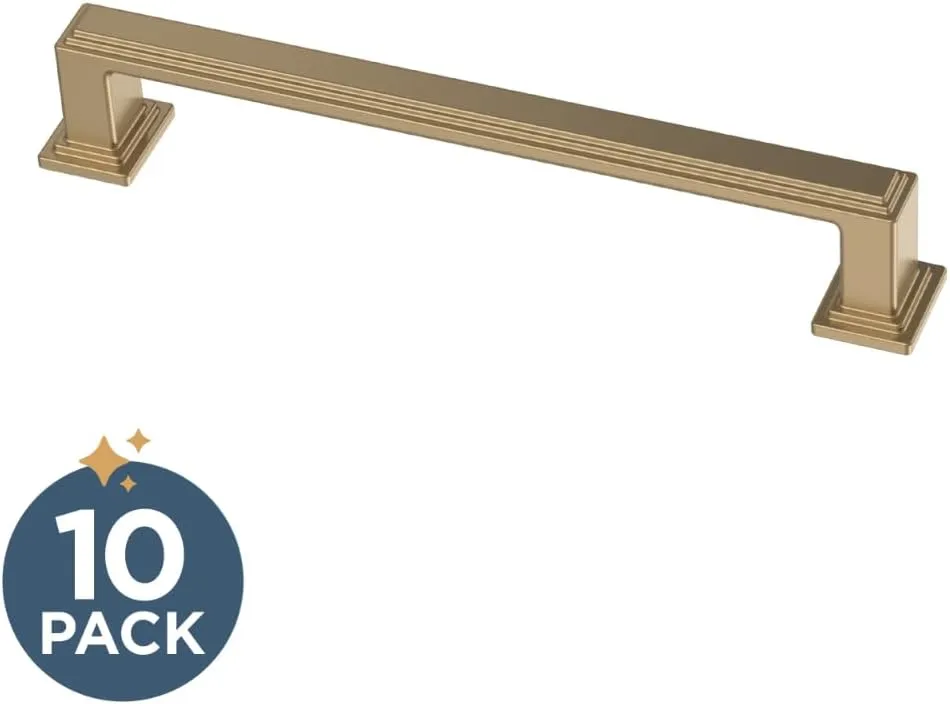 FRANKLIN BRASS Stepped (10-Pack) Cabinet Handles 5-1/16" Hole Center Pulls | Champagne Bronze Hardware Kitchen Door, Drawers, Dressers, Furniture P49582C-CZ-B