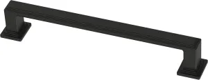 FRANKLIN BRASS Stepped (10-Pack) Cabinet Handles 5-1/16" Hole Center Pulls | Matte Black Hardware Kitchen Door, Drawers, Dressers, Furniture P49582C-FB-B