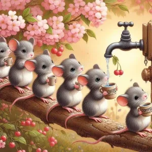 Fun Jigsaw Puzzle 500 Pieces for Adults Cute Rats Lining Up for Water Challenging Educational Game Fun Family Activities Animals Gift Wooden Puzzles