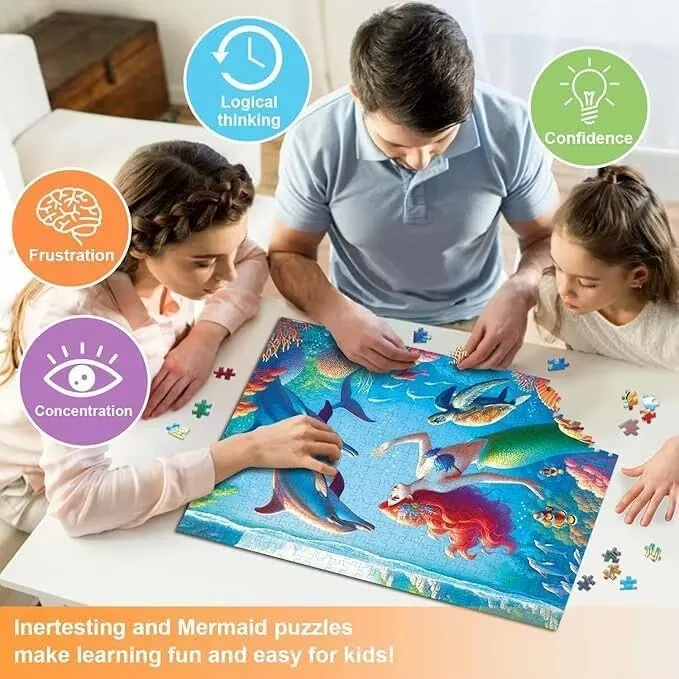 Fun Jigsaw Puzzle 500 Pieces for Adults Cute Rats Lining Up for Water Challenging Educational Game Fun Family Activities Animals Gift Wooden Puzzles