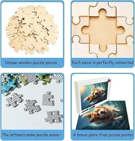 Fun Jigsaw Puzzle 500 Pieces for Adults Cute Rats Lining Up for Water Challenging Educational Game Fun Family Activities Animals Gift Wooden Puzzles