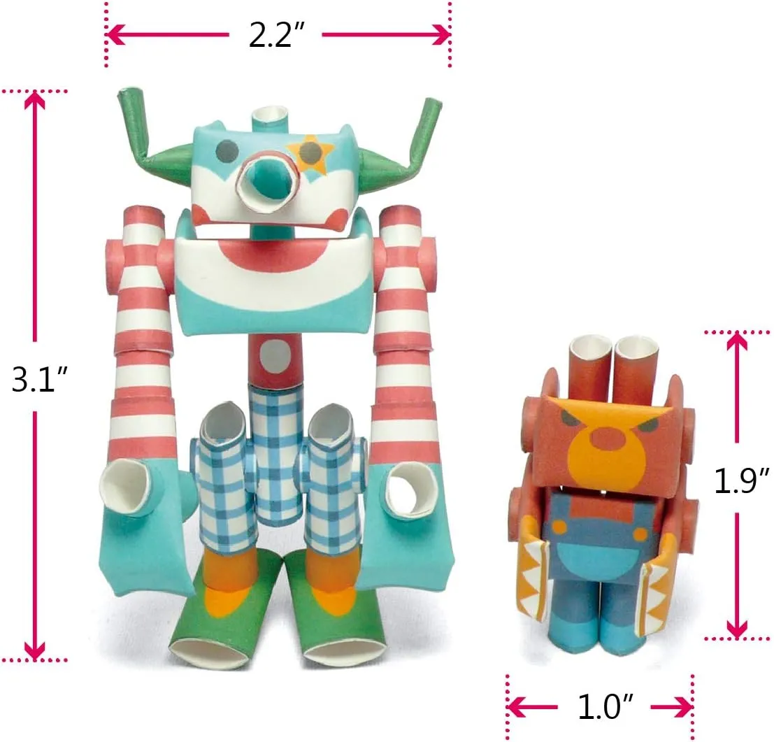 Funny & Angry Circus Duo - Japanese 3D Paper Puzzle DIY Robot kit for Kids and Origami Kit for Adults