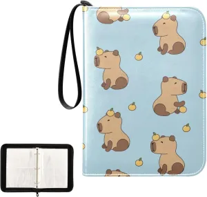 Funny Capybaras Collectible Card Binder 4-Pocket Card Holder Fits 400 Cards for Sports Cards, Game Cards