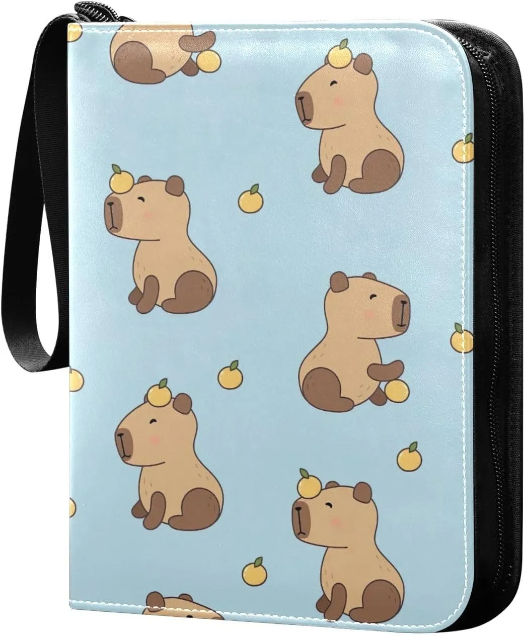 Funny Capybaras Collectible Card Binder 4-Pocket Card Holder Fits 400 Cards for Sports Cards, Game Cards