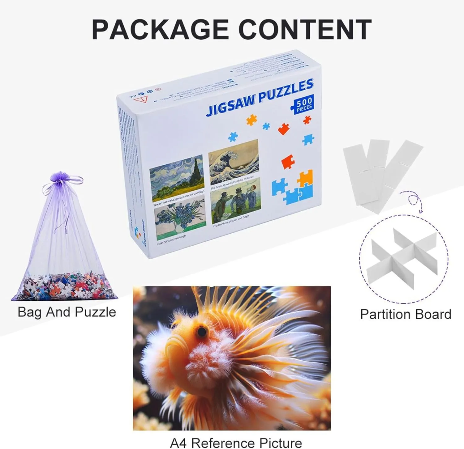 Funny Sea Fish Adults Jigsaw Puzzles 1000 Pieces Game Tech Gifts Art Puzzle Scenery Floral