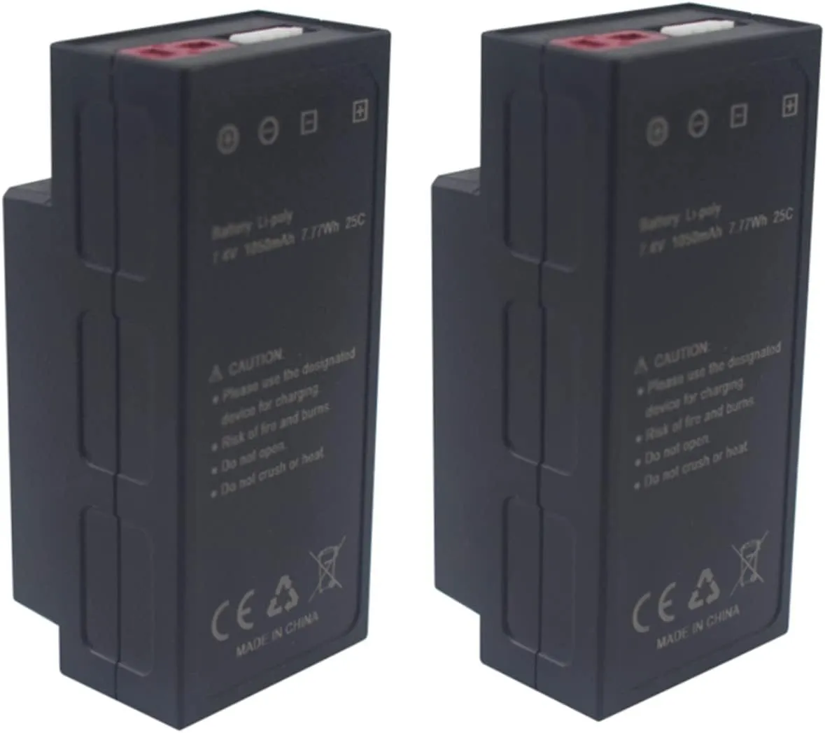 Fytoo 2PCS 7.4V 1050mAh 2S Lithium Battery for MJX H16 H16P H16E H16H H16DR H16SC H16BM 16027 14301 JC16EP RCM029 HP161 HB17 RC Speed Car Competitive Racing Electric High Speed Model Toy Car Battery
