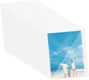 Gadpiparty 50pcs Binder Sheet Protectors High Transparency Document Sleeves for Office School Non-Glare Plastic Pockets