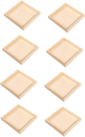 Gadpiparty 8pcs Wooden Storage Trays for Jigsaw Puzzles Durable Puzzle Organizers Special Trays for Easy Cleanup Natural Color for Playroom