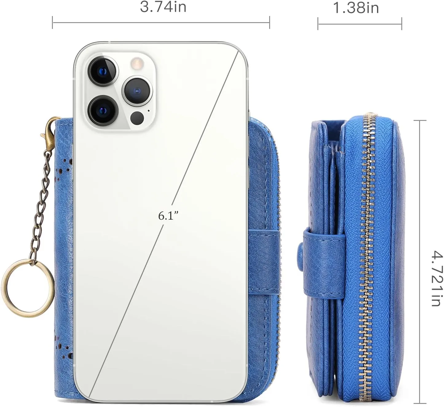 GAEKEAO Leather Credit Card Holder Wallet for Women RFID Blocking Large Capacity Bifold Zipper Card Case Organizer with Wristlet 32 Slots