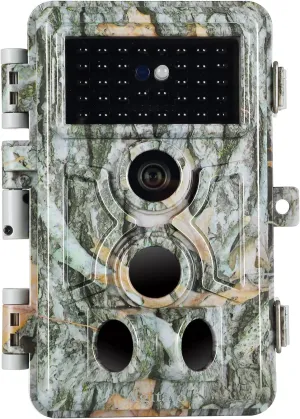 Game Trail Camera No Glow 48MP 1296P H.264 MP4/MOV Video Night Vision 0.1S Trigger Motion Activated Easy Operate Waterproof Wildlife Hunting Deer Cam Password Protected Photo & Video Model Time Lapse