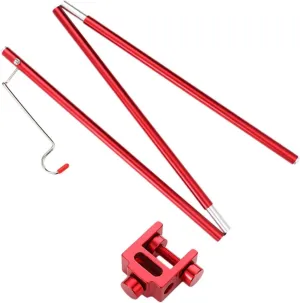 GANAZONO 1Set Portable Aluminum Alloy Camping Lamp Stand Kit Lightweight Picnic Light Pole Red for Outdoor Activities Camping Fishing and Hiking Multi Functional Design