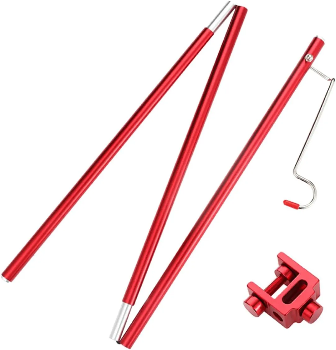 Garneck Folding Lamp Stand for Camping Lightweight Aluminum Alloy Light Pole Outdoor Table Lantern Holder Easy Install Picnic Hiking Accessory Strong Support for Lanterns and More