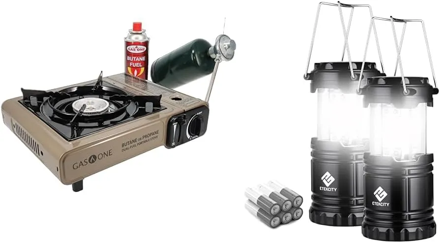 Gas One GS-3400P Propane or Butane Stove Dual Fuel Stove Portable Camping Stove - Patent Pending - with Carrying Case Great for Emergency Preparedness Kit