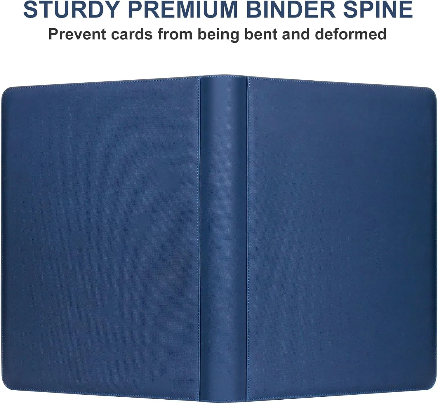 GEAoffice Premium 1000  Card Binder Large, 16 Side-loading Pockets Zip Binder, Ringless Trading Card Album Folder for Board, Sports, ATC or Collectible Game Card, Gift (Blue), TCB-ZP-BL-16