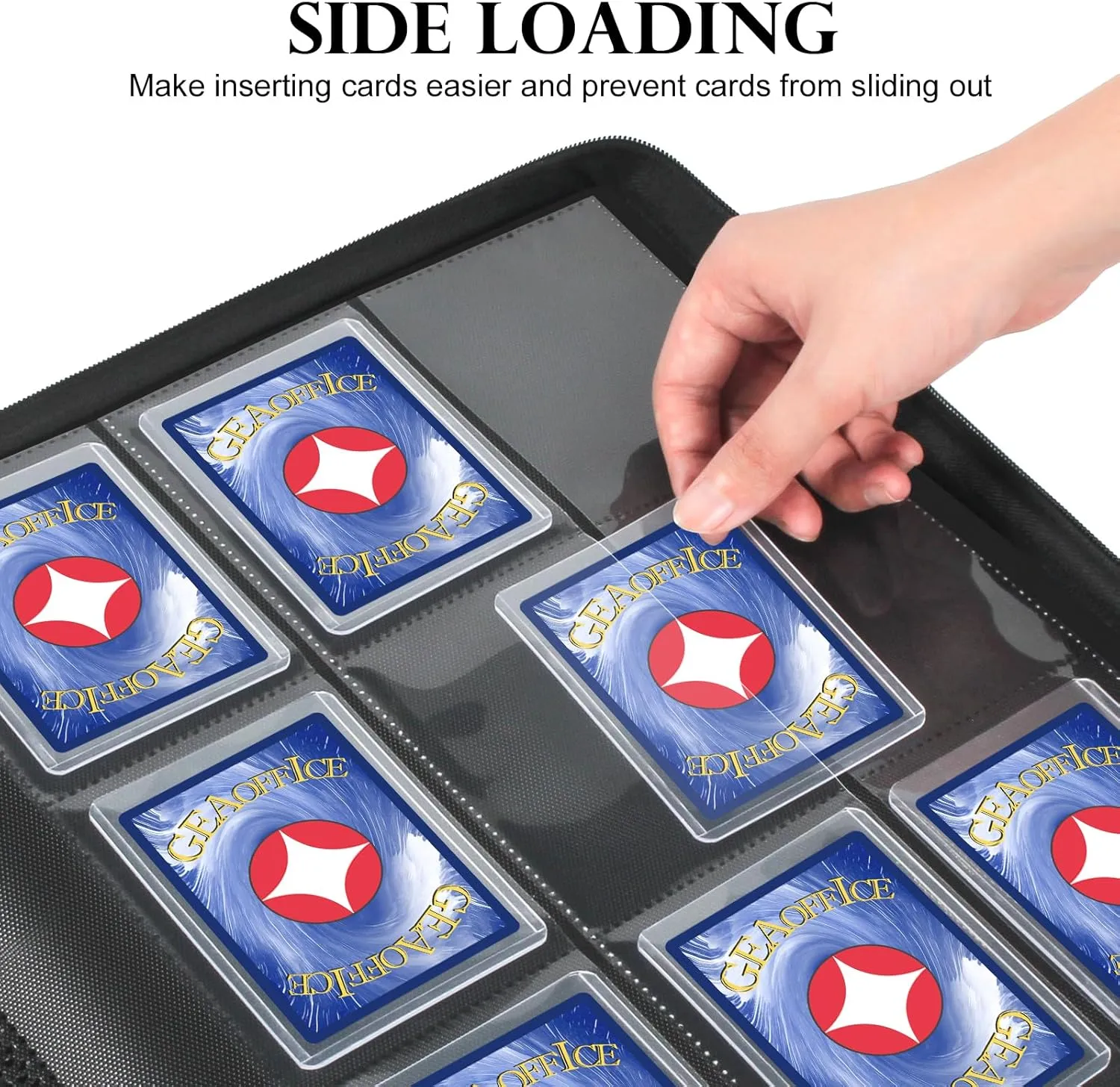 GEAoffice Premium Top Loader Binder 9 Pockets, Waterproof PU Leather Card Binder for Toploaders Holds 324 Cards, Side Loading Archival Safe Card Album Collection Binder for MTG, TCG, Sports Cards, Red