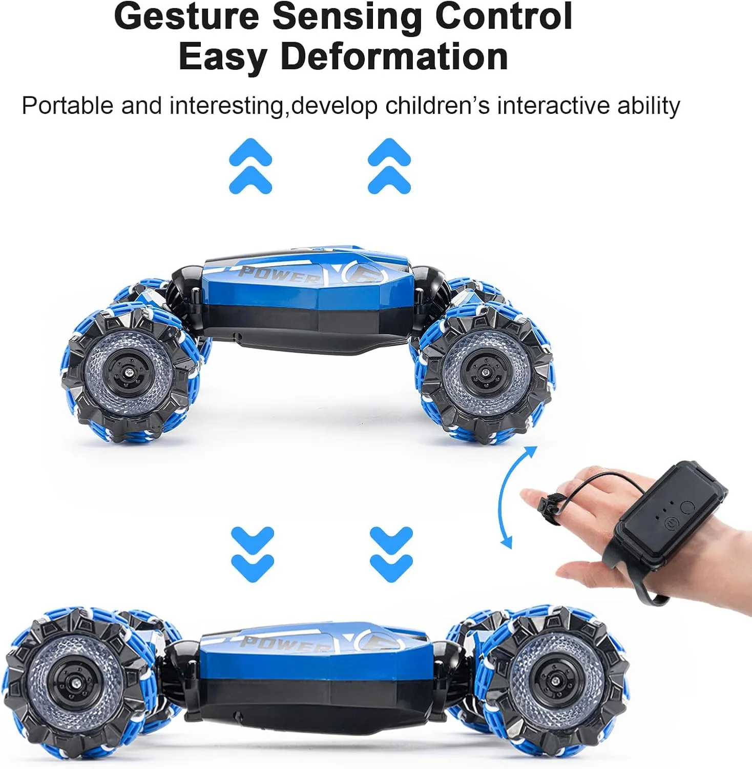 Gesture Sensing RC Stunt Car, 2.4GHz 4WD Remote Control Gesture Sensor Toy Cars,Drift Remote Control Car with 360° Flips, Lights & Music, for Boys Girls Ages 5-12