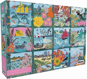 Gibsons Coastal Calling 1000 Piece Jigsaw Puzzle | Made in America | Beautiful Colourful Seaside Wonders Artwork Sustainable Jigsaw for Adults