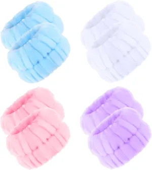 Gift,8 Pcs Face Washing Wristbands Wrist Towels,Facial Cleasing Makeup Remove Wrist washband for Women Girl Prevent Liquid from Spilling,Microfiber Wrist wash Bands