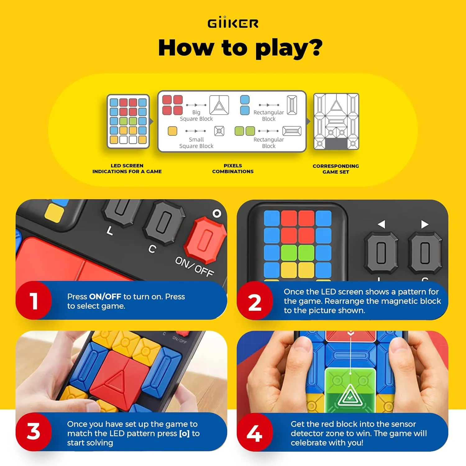 GiiKER Super Slide Puzzle Games, Original 500  Challenges Brain Teaser Puzzle, Toys for Kids Teens, Travel Games Birthday Gifts Easter Basket Stuffers for Boys Girls, Activities for Road Trips