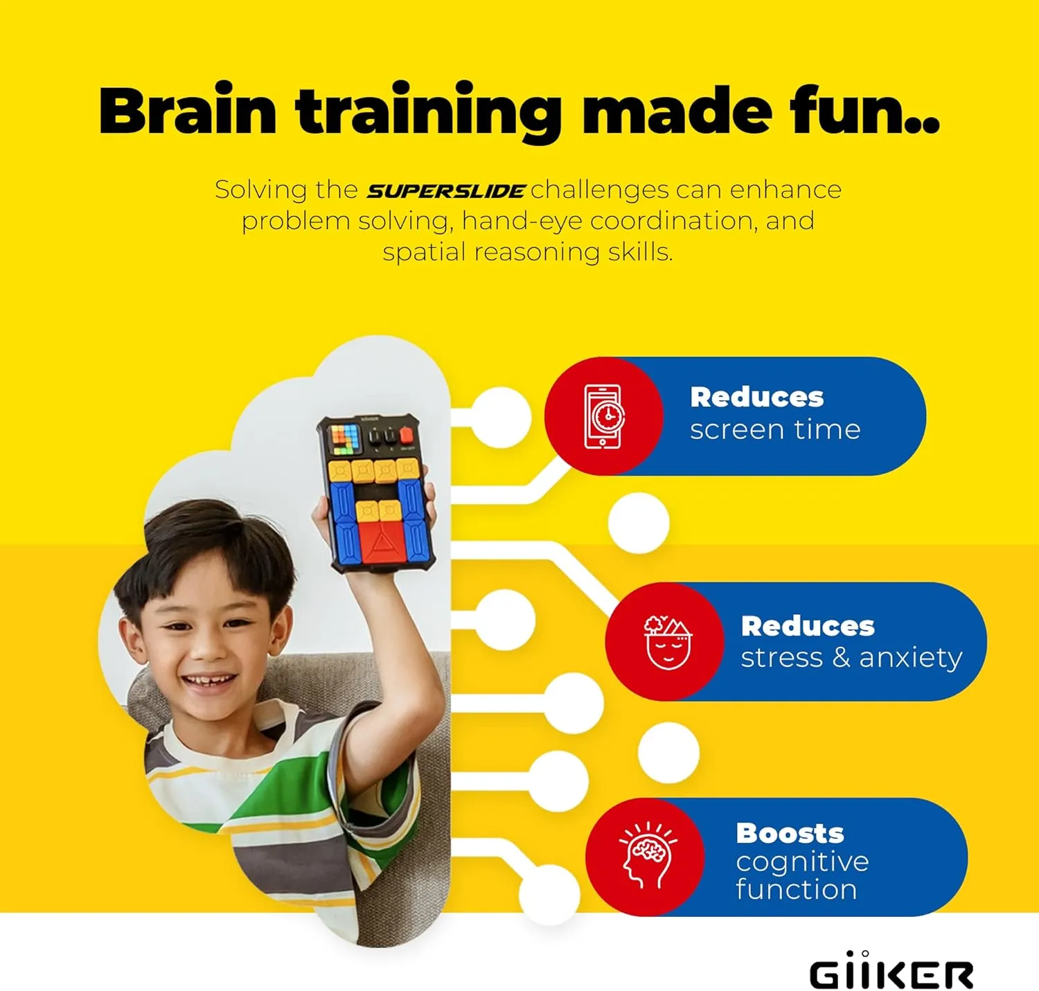 GiiKER Super Slide Puzzle Games, Original 500  Challenges Brain Teaser Puzzle, Toys for Kids Teens, Travel Games Birthday Gifts Easter Basket Stuffers for Boys Girls, Activities for Road Trips