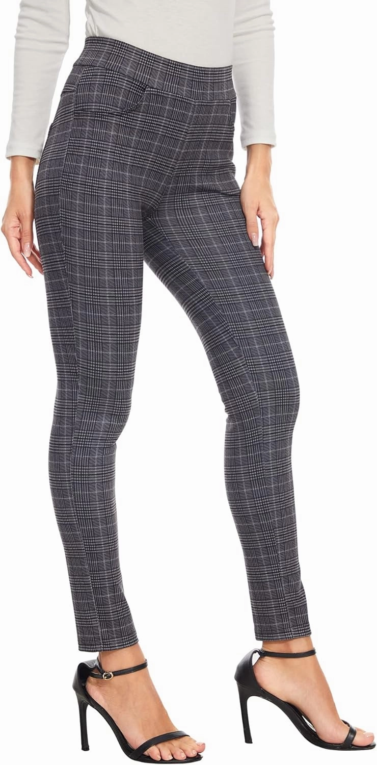 Ginasy Dress Pants for Women Business Casual Stretch Pull On Work Office Dressy Leggings Skinny Trousers with Pockets