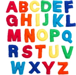 GLACIART ONE Stuffed Colored Felt Alphabet Letters - 26 pcs | Children Toy for Toddler Learning & Montessori Preschool Learning | Great as Nursery Wall Art or Kids Room Decor | Hand-Made & All Natural
