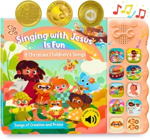 GO GO Songs of Creation and Praise: Christian Baby Books with 8 Songs, Singing Toy, Sound Play for Ages 1-5, Musical Learning, and Interactive Praise Gift for Kids, Bible for Toddlers 1-3