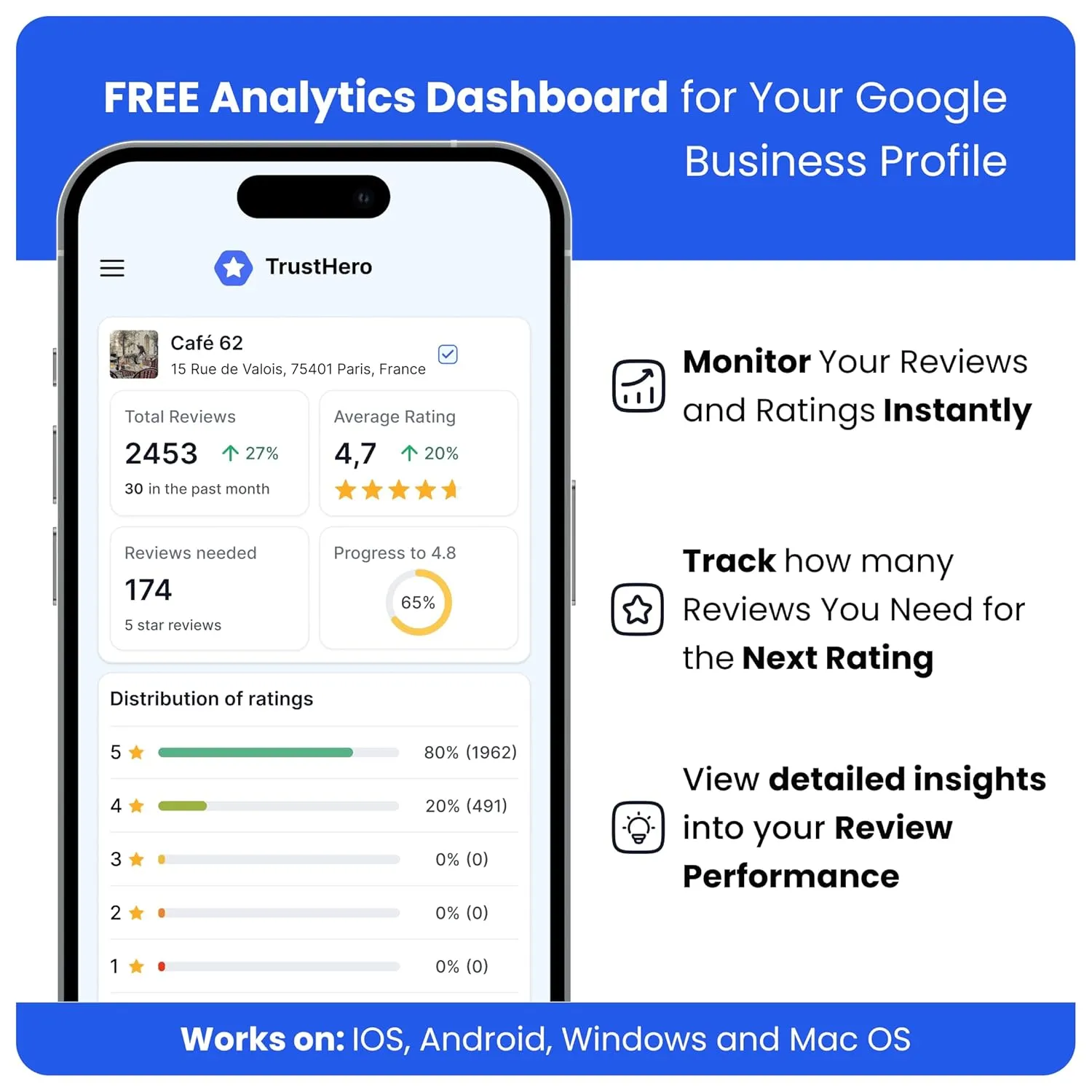 Google Review Card by TrustHero - Tap or Scan for Instant Reviews - Boost Customer Reviews - All Phones Compatible - No Fees, No Subscription, Easy Setup - NFC/QR Review Card (Black, 5 Cards)
