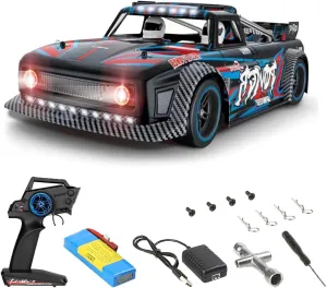GoolRC WLtoys 104072 RC Car, 1:10 Scale Brushless 4WD 60KM/H High Speed RC Racing Car with LED Light for Kids and Adults