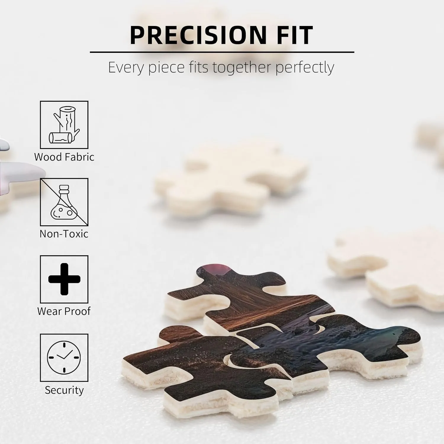 Gorgeous Polar Aurora 500 Pcs Wooden Jigsaw Puzzles,Enjoy The Puzzle Solving Process,Suitable for Family Entertainment Activities,Modern Art Scenery Adults Puzzle for Home Wall Decor