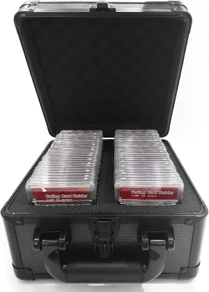 Graded Card Storage Box, PSA Storage Case Compatible with 56 Card Slabs, Toploaders Storage Case, Trading Card Box for Game, SportsCards, Top Loaders, One Touch