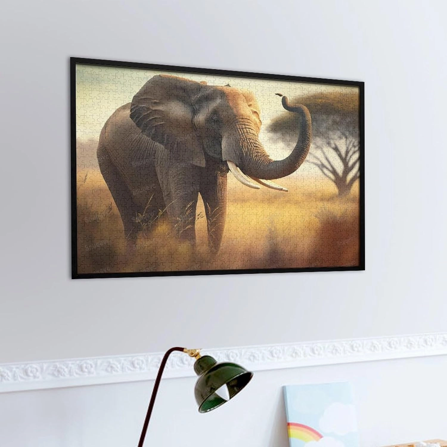 Grassland Elephant Premium 1000 Pieces Jigsaw Puzzle for Adults - Best Challenging Puzzles for Cognitive Workout - Safe Eco-Friendly - Most Popular Leisure Activities