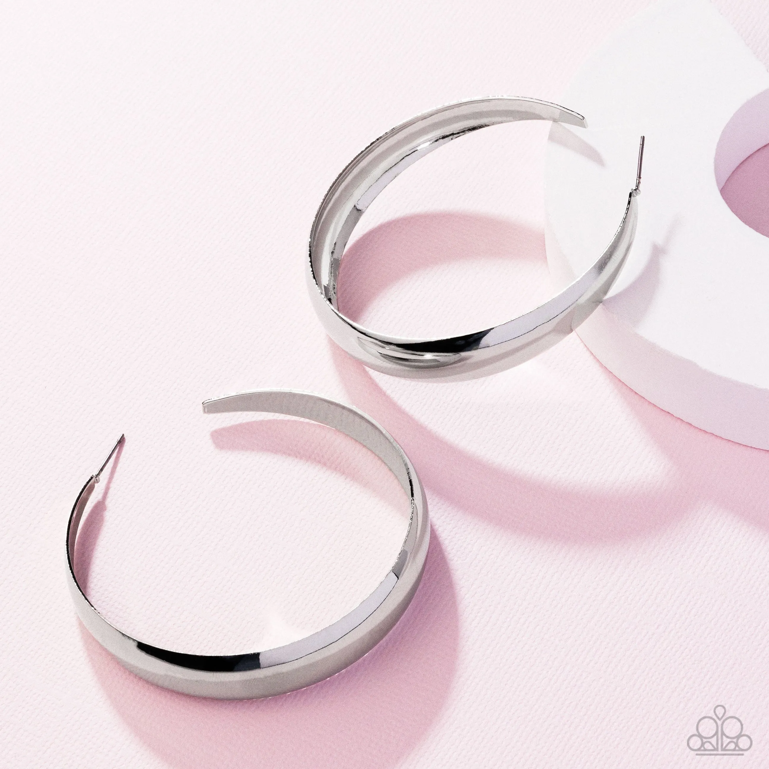 Gravity Generosity Silver Hoop Earrings Paparazzi