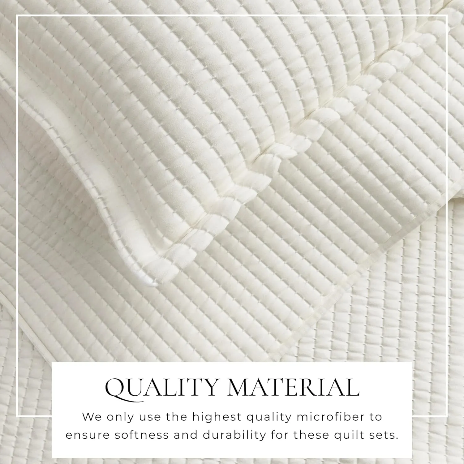 Great Bay Home Full/Queen Quilt Bedding Set, 3-Piece Lightweight Summer Channel Stitch Quilt Set with Shams, Ultra Soft Cream Bedspreads, Quilted Bedding Coverlets for All Seasons