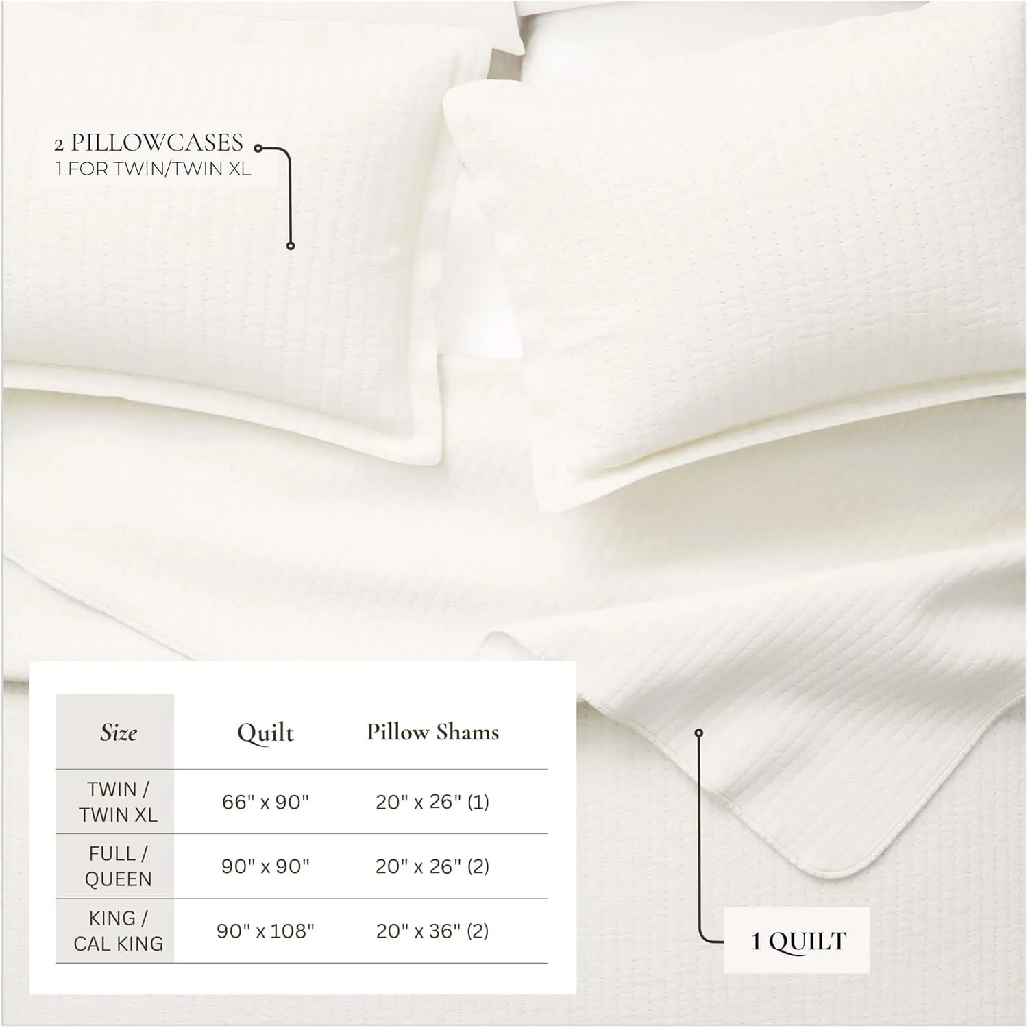 Great Bay Home Full/Queen Quilt Bedding Set, 3-Piece Lightweight Summer Channel Stitch Quilt Set with Shams, Ultra Soft Cream Bedspreads, Quilted Bedding Coverlets for All Seasons