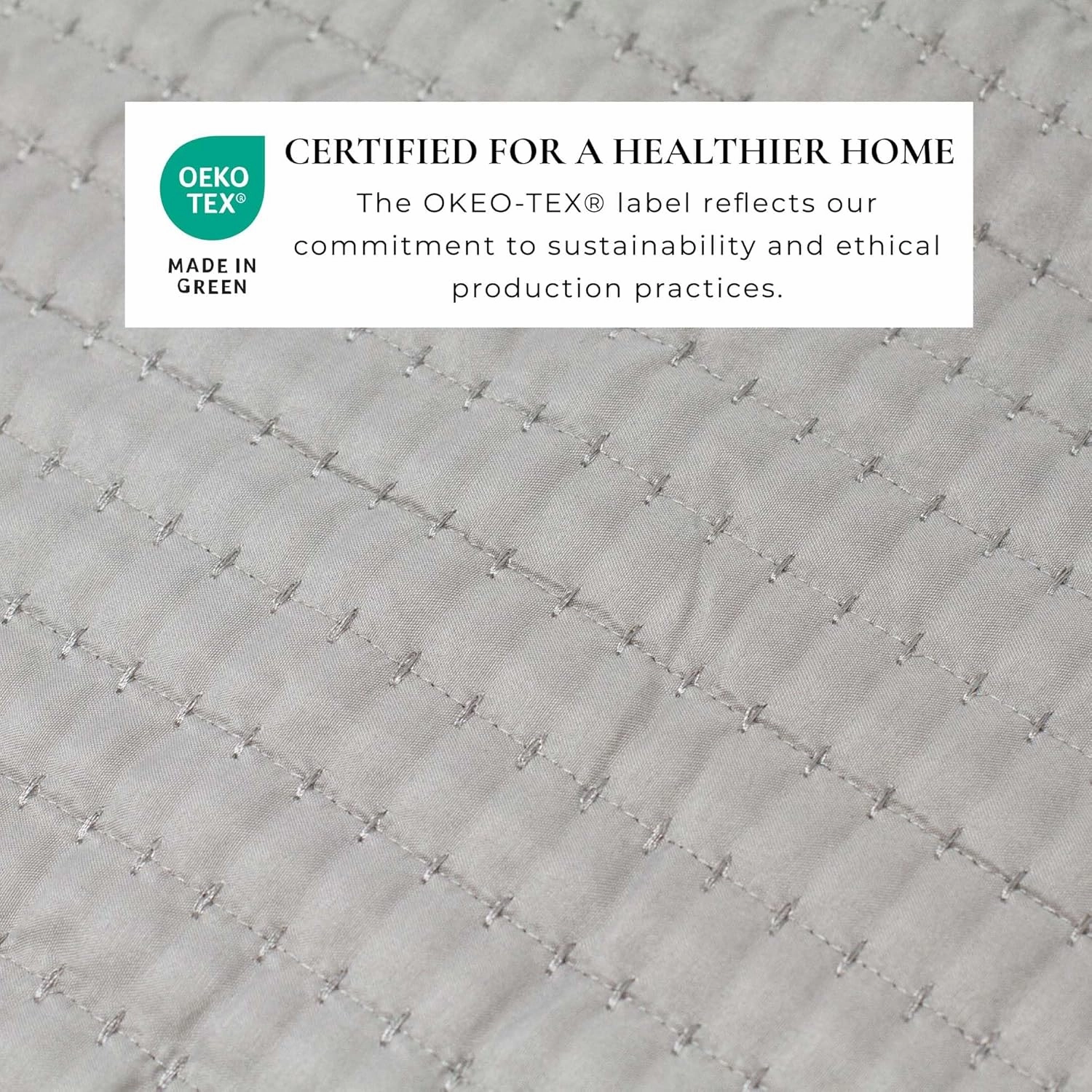 Great Bay Home King Quilt Bedding Set, 3-Piece Lightweight Summer Channel Stitch Quilt Set with Shams, Ultra Soft Light Grey Bedspreads, Quilted Bedding Coverlets for All Seasons